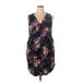 Torrid Casual Dress - Shift V Neck Sleeveless: Blue Floral Dresses - Women's Size 2X Plus