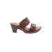 Born Handcrafted Footwear Mule/Clog: Slip-on Chunky Heel Boho Chic Brown Print Shoes - Women's Size 9 - Open Toe