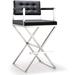 Enzo Decor Counter & Bar Stool Leather/Metal/Faux leather in Gray/Black/Brown | 38 H x 21 W x 22 D in | Wayfair Enzo-Vot-K3623