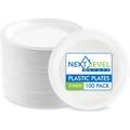 Next Level Stuff Plastic Plates Disposable & Microwavable for Weddings, Party, Dinner, Dessert, Appetizers in White | Wayfair 2722-1
