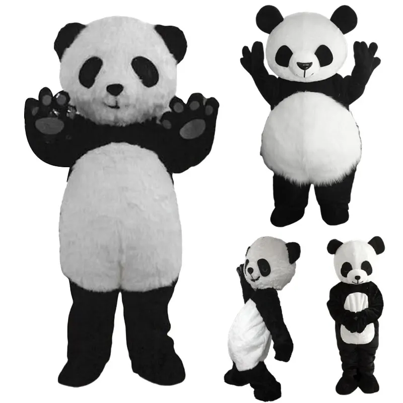 Costume de mascotte de dessin animé Panda, tenues de spectacle, Costume d