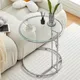 Petite table basse ronde en verre transparent meuble nordique canapé de salon tables d'appoint