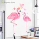 Autocollants muraux flamant rose pour salon et chambre à coucher décoration de maison