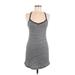 Victoria's Secret Casual Dress - Mini V Neck Sleeveless: Gray Print Dresses - Women's Size Small