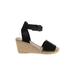 J.Crew Wedges: Black Print Shoes - Women's Size 10 - Open Toe