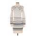 Thakoon Collective Casual Dress - Sweater Dress: Ivory Jacquard Dresses - Women's Size X-Small