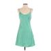 Forever 21 Casual Dress - A-Line Scoop Neck Sleeveless: Green Print Dresses - Women's Size Small