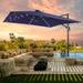 Arlmont & Co. Sarthak 108.1" Square Lighted Cantilever Umbrella in Blue/Navy | 102.5 H x 108.1 W x 108.1 D in | Wayfair