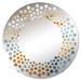 East Urban Home Golden Blue Geraniums Bloom I - Polka Dot Wall Mirror-MIR113122-Round, Crystal | 23.6 H x 23.6 W x 0.24 D in | Wayfair