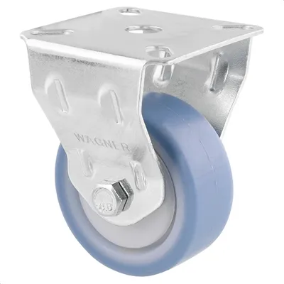 WAGNER Soft-Möbel-Bockrolle DELUXE - Ø 50 mm, Stahl verzinkt, blau/weiß, Anschraubplatte, Tragkraft 50 kg - 23775101 Image