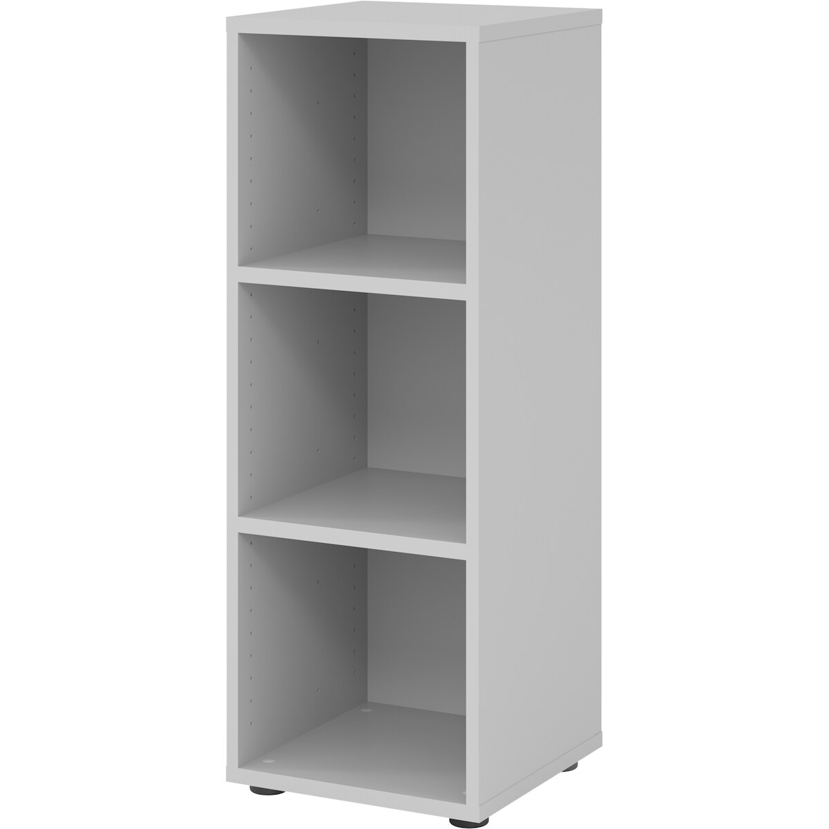 bümö Regal grau, Standregal aus Holz für 3 Ordnerhöhen - Bücherregal klein 40 cm schmal, Aktenregal für Ordner & Bücher, kleines Büroregal, Image