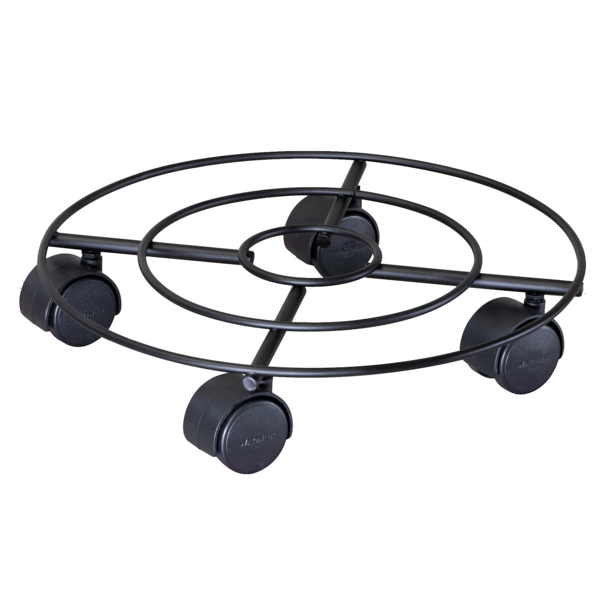 WAGNER Pflanzenroller DRAHT Ø 30 x 6,5 cm, soft, für innen, Stahl beschichtet schwarz matt, Tragkraft 60 kg - 20094301 Image