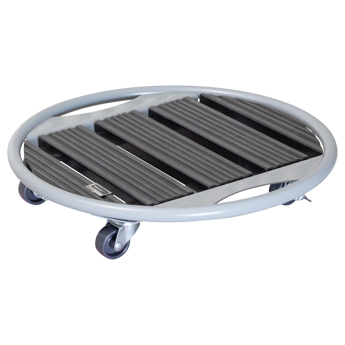 WAGNER Pflanzenroller VENEZIA WPC Ø 38 x 7,5 cm, außen&innen, anthrazit, Softrollen, Bremsen, max. 70 kg - 20707601 Image