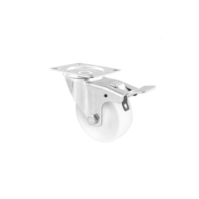WAGNER Lenkrolle - Ø 80 mm, Stahl verzinkt, weiß, Feststeller, Anschraubplatte, Tragkraft 50 kg - 04758001 Image