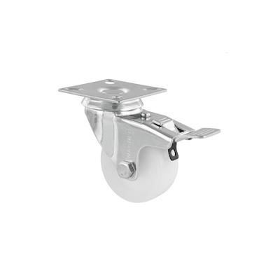WAGNER Lenkrolle ECO - Ø 50 mm, Stahl verzinkt, weiß, Feststeller, Anschraubplatte, Tragkraft 50 kg - 03325001 Image