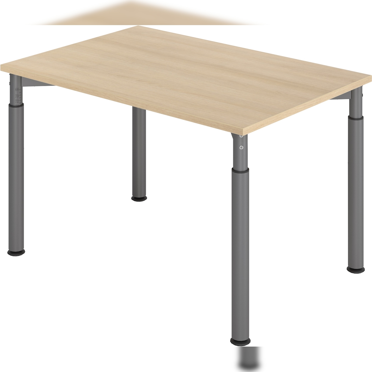 bümö höhenverstellbarer Schreibtisch 120x80 cm in Eiche, Gestell graphit - PC Tisch höhenverstellbar & klein, höhenverstellbarer Tisch Büro, kleiner Image