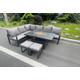 8-Seater Aluminium Corner Sofa Fire Pit Garden Furniture Set | Wowcher