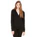 Bella + Canvas B7007 Women's Fleece Full-Zip Raglan Hoodie in Black size Small | Cotton