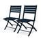 Lot de 2 chaises de jardin en aluminium bleu marine