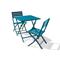 Ensemble repas de jardin 2 places en aluminium bleu canard