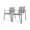 Lot de 2 fauteuils de jardin en aluminium et toile plastifiée taupe