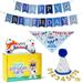 Pacific Pups Dog Birthday Party Supplies: Dog Bandanas Girl Dog Birthday Hat Birthday Dog Toy - Blue Paws