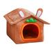 KANY Pet Beds Clearance Cat Cat Beds Villa Cat Litter Carrot House Litter Cat Villa Pet Supplies Pet Litter Kitten Bed (Brown M)