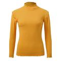 DondPO Turtleneck Shirt Women Womens Long Sleeve Tops Winter Tops Crew Neck Fleece Lined Thermal Thermal Underwear Slim Tops Thermal Shirts Thermal Underwear for Women Womens Tops Yellow L