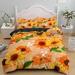 Bedroom Decoration Bedding Cover Set Home Textiles Sunflower and board Printed Bed Cover Suit