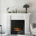 50 Inch White Electric Fireplace with Mantel Freestanding Fireplace with Remote