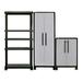 Pemberly Row 3-Piece Storage Cabinet Set with Shelving Unit in Gray/Black