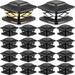 16 Packs Solar LED Post Cap Lights Outdoor Fence Post Cap Lights Waterproof Solar Powered Deck Cap Lights for 4x4 5x5 6x6 Posts Fence Deck Patio Garden Decoration High Brightness White Warm Light