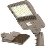 200W Parking Lot Light Slip Fitter 100-277V 28000LM 5000K Outdoor Shoebox Pole Lights Fixtures IP65 Commercial Street Area Lighting for Driveway Roadway Replace 800W