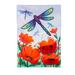 Evergreen Flag Dragonfly and Poppy Linen Garden Flag 0.2x12.5x18 Inches