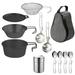 Walmeck bowl Cookware Set Stainless Steel Colander Spoon Colander Spoon Spork Stainless Steel Spoon Spork Cover Cookware Set 12 Pcs Tableware HUIOP