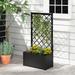 49 Inch Metal Raised Garden Bed with Trellis-Black