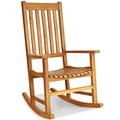 Indoor Outdoor Wooden High Back Rocking Chair-Natural