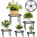 MTCode Metal Plant Stand EC36 5 Pack Plant Stands for Indoor Outdoor Flower Pot Stands for Plants Heavy Duty Planter Stand Rustproof Iron Round Plants Stand for Home Garden Decor