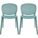 TJUNBOLIFE Modern Pool Patio Chairs Plastic Armless Dining Side Chairs for Indoor or Outdoor Use Aqua Blue