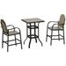Outsunny 3 Piece Bar Height Patio Table and Chairs Set with Umbrella Hole