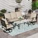 VALLEY Patio Furniture Set 4 PCS Outdoor Conversation Set Metal Sofa Set with Thick Upgrade Cushion and Coffee Table Beige\u2026