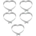 Adjustable Mousse Circle Set of 5 Heart-shaped Cake Ring Pan Paper Cups Mould Stencil Stainless Steel