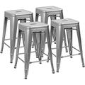 TJUNBOLIFE Metal Stools 30 Indoor Outdoor Stackable Barstools Modern Style Industrial Vintage Counter Stools Set of 4 (30 inch Blue)