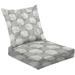 2-Piece Deep Seating Cushion Set Gray white marble seamless pattern abstract geometric Repeat Outdoor Chair Solid Rectangle Patio Cushion Set