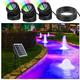 JIAHUI Solar Pond Lights 3 in 1 RGB LED Landscape Spotlights Color Changing Underwater Pond Lights