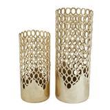 DecMode 32 24 H Geometric Gold Aluminum Vase Set of 2