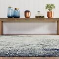 Modern Abstract Indoor/Outdoor Area Rug Blue/Ivory 7 9 x 9 9 8 x 10 Outdoor Indoor Bedroom Patio Dining Room Rectangle