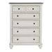 Baylesford Collection Chest with Antique White Finish and Dark Metal Hardware