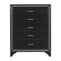 Salon Collection Chest with Black Pearlescent Finish and Silver Glitter Trim