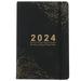 3 Pieces 2024 Agenda Book Black Notebook Work Planner 2023-2024 Student Practical Writing Notepad Office Accessory Delicate Calendar Paper